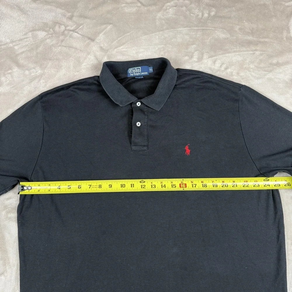 Polo By Ralph Lauren Shirt Mens XL Black Cotton Short Sleeve Polo Pony Logo